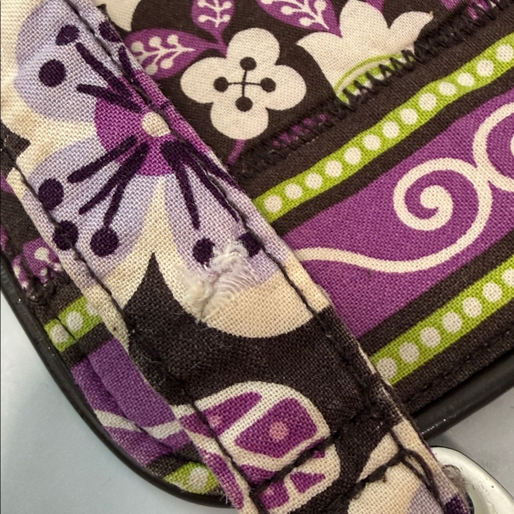 Vera Bradley Flap Crossbody Bag- vintage retired Plum Petals floral pattern - Picture 12 of 12